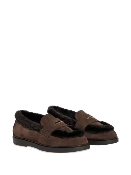 Γούνινο τελείωμα loafers Roberto Festa με γούνα καφέ