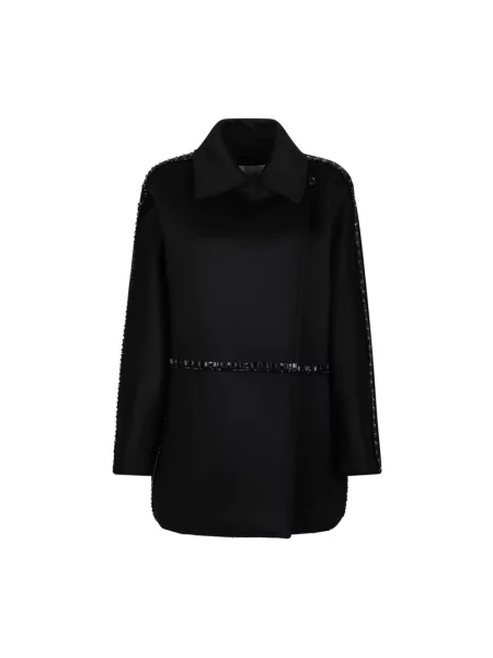 Krótki płaszcz Max Mara wełniany czarny