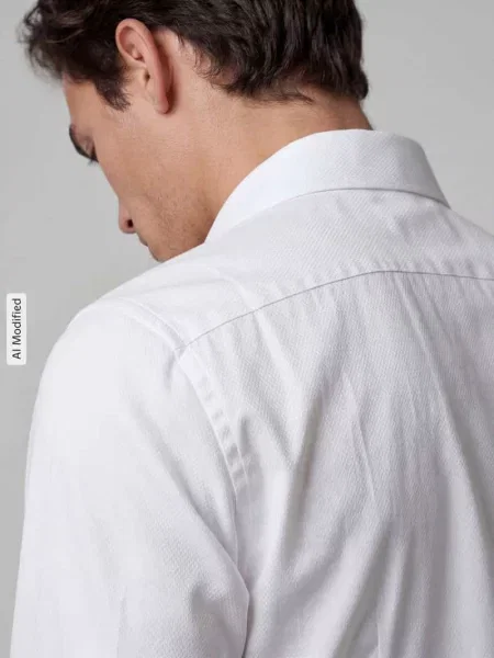 Koszula o kroju slim fit z czystej bawełny model New Kent Patch' Seidensticker biała
