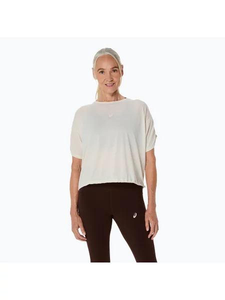 Koszulka do biegania ASICS Nagino Run Adjustable Top birch heather beżowa