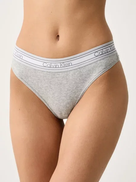 Calvin Klein Underwear tanga s bavlnou šedé