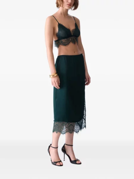 Fustă midi Liu Jo din satin verde