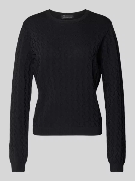 Dzianinowy sweter Armani Exchange z nadrukiem czarny