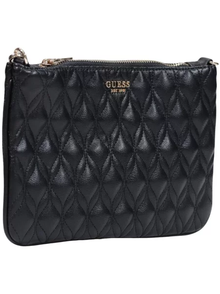 Lapos talpú steppelt kézitáska Guess fekete