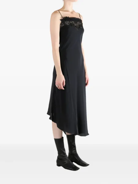 Asymetrické oblekové midi šaty Marc Le Bihan po kolena černé