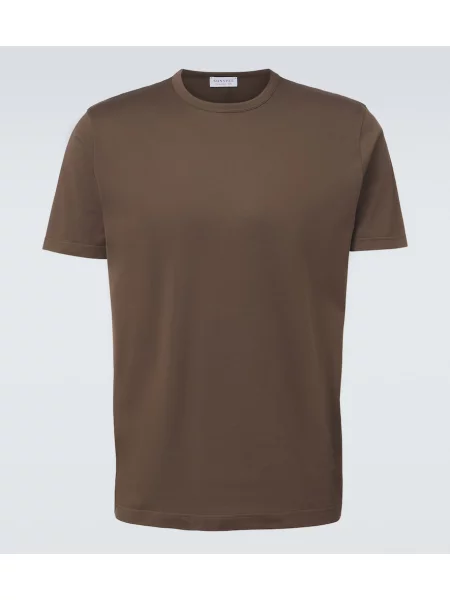 Tricou Sunspel din jerseu maro