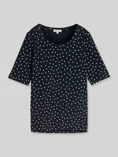 T-shirt o kroju regular fit z czystej bawełny Tom Tailor granatowa