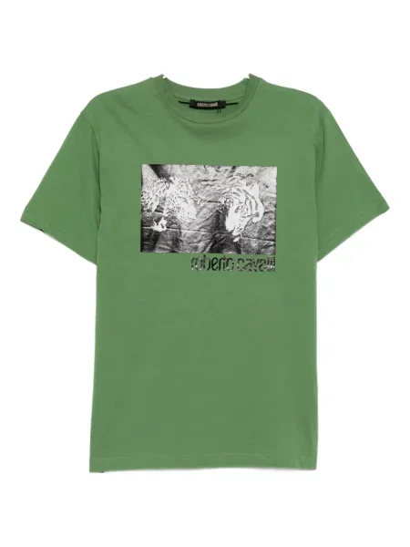 Tricou Roberto Cavalli cu imagine verde
