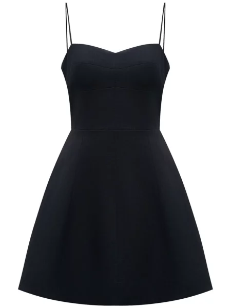 Lniana mała sukienka mini 12 Storeez garniturowa czarna