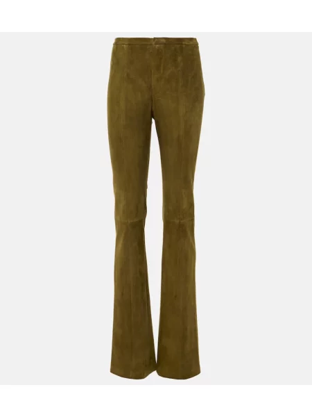 Spodnie Stouls zamszowe dzwony brązowe