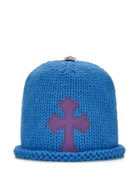 Căciulă Chrome Hearts cu motiv cu inimi albastru