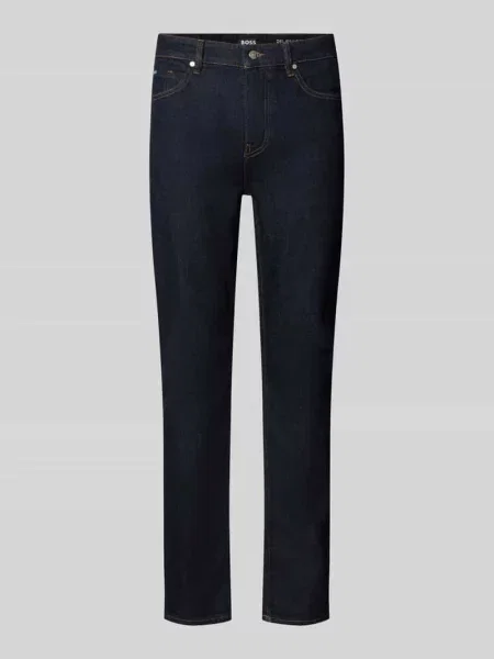 Jeansy o kroju slim fit z mieszanka bawełny model Delaware' Boss granatowe