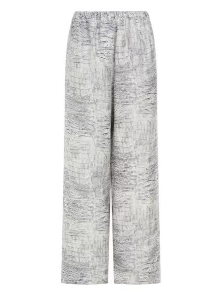 Pantaloni Ferragamo cu imagine cu imprimeu animal print gri