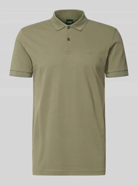 Koszulka polo o kroju regular fit z czystej bawełny model PIO 1' Boss Green oliwkowa