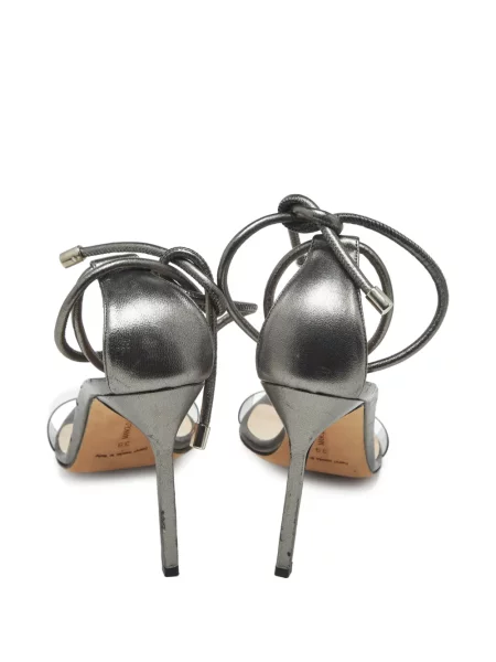 Кожени сандали Manolo Blahnik сиво