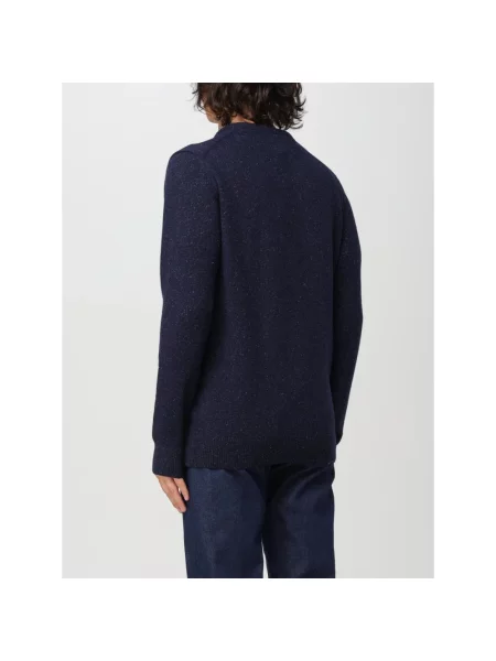 Barbour sweter wełniany granatowy ciepły niebieski