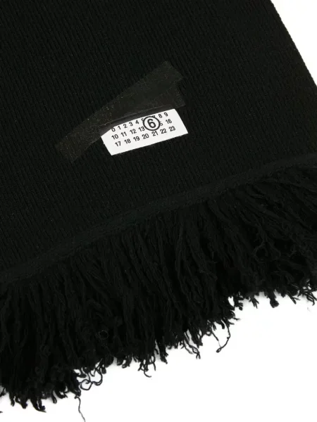 Шал Mm6 Maison Margiela с ресни черно