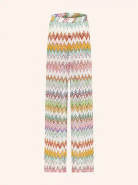Missoni Spodnie Z Dzianiny Z Brokatową Przędzą rosa białe