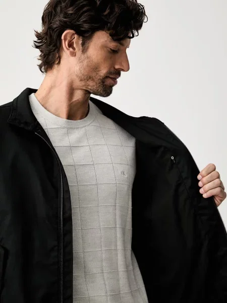 Calvin Klein átmeneti kabát férfi pamuttal fekete
