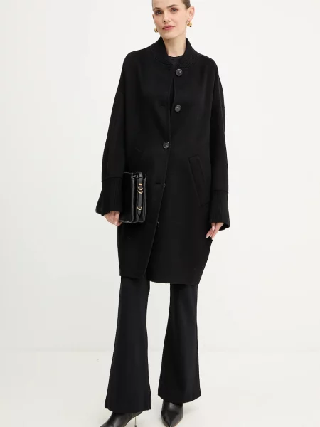 Pinko płaszcz wełniany czarny
