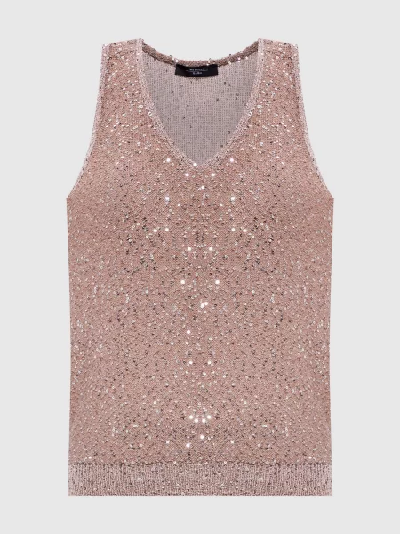 Топ WKDTEMPO з паєтками Max Mara Weekend коричневий