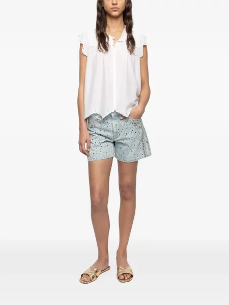 Bluză Zadig&voltaire cu broderie alb