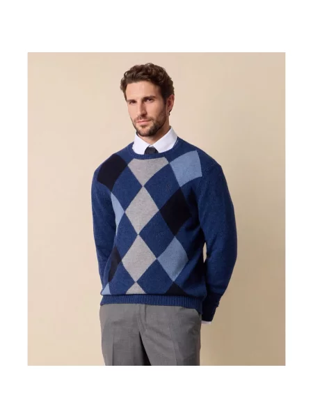 Sweter Brooks Brothers wełniany z wzorem argyle