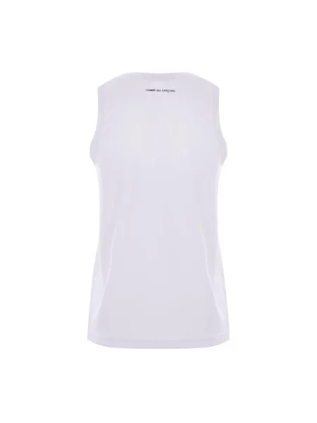 Top Comme Des Garcons z dżerseju z logo biały