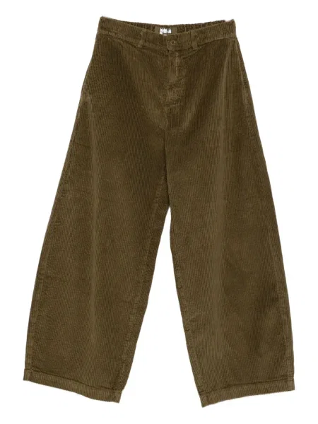 Pantaloni Labo Art de catifea cord verde