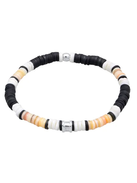 KUZZOI Zapestnica pesek / črna / srebrna bela