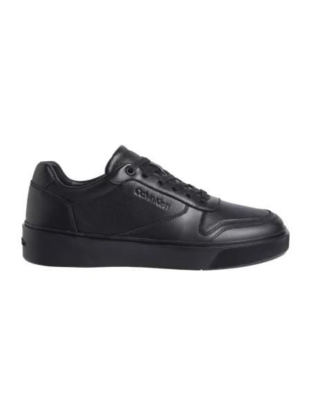Sneakersy Calvin Klein sznurowane skórzane czarne