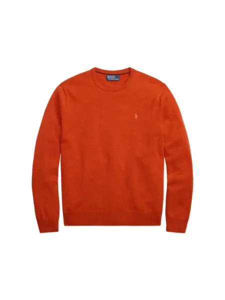 Sweter Polo Ralph Lauren zamszowy pomarańczowy