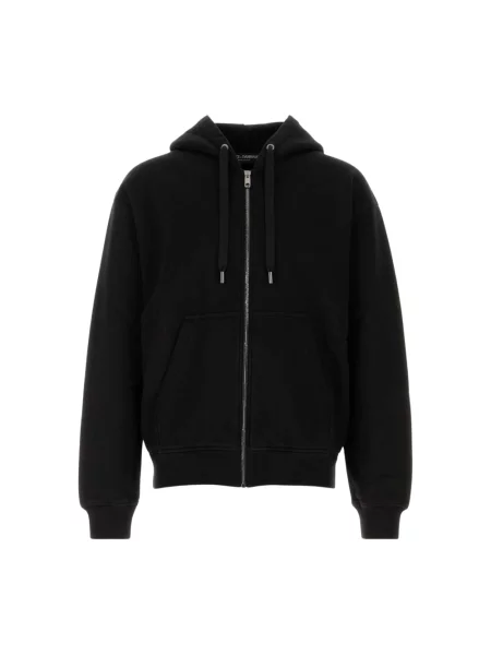 Dzianinowa bluza z kapturem Dolce And Gabbana z kapturem czarna