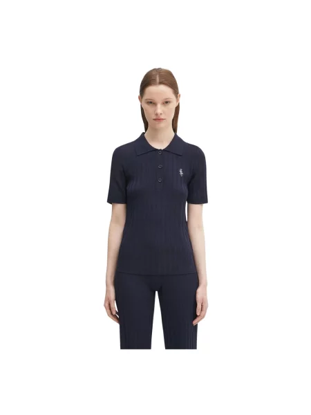 Sporty & Rich polo Src Ribbed Polo niebieska