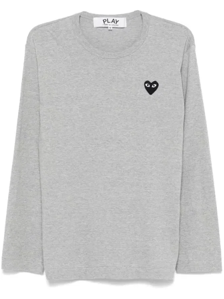 Tricou Comme Des Garcons Play cu motiv cu inimi gri