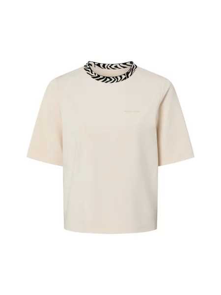 Marc Cain T-Shirt Z Obszyciem Ozdobnymi Kamykami beige beżowa