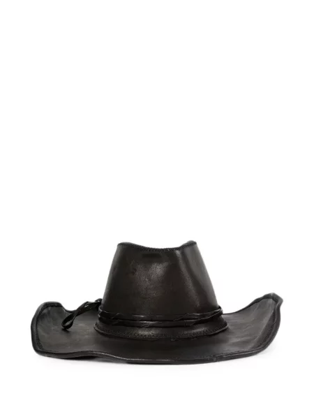 Căciulă Ann Demeulemeester din piele țesută negru