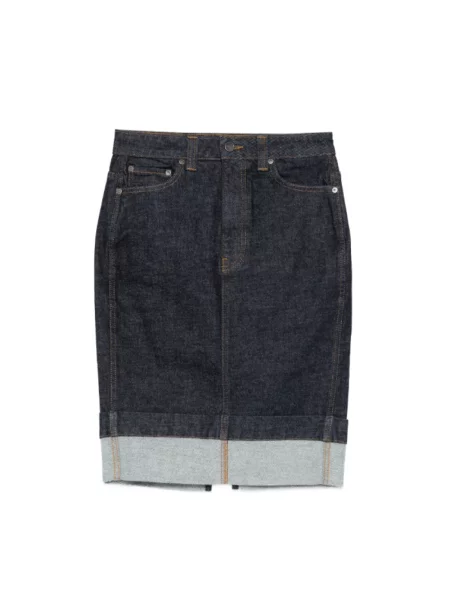 Spódnica midi Khaite do kolan niebieska