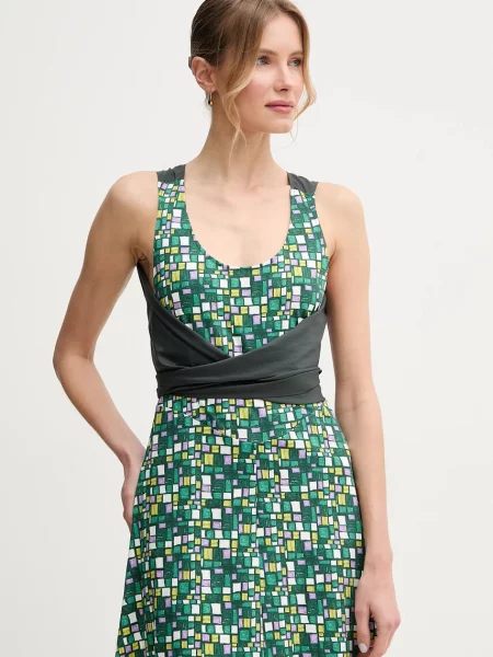 Weekend Max Mara sukienka midi rozkloszowana zielony