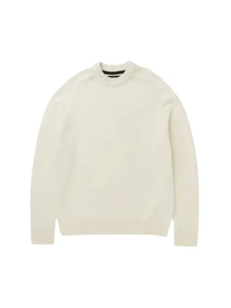 Sweter Barbour wełniany biały