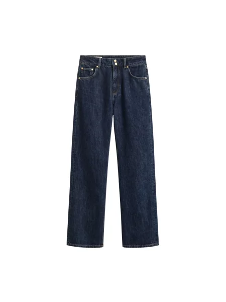 Jeansy straight leg Gant niebieskie