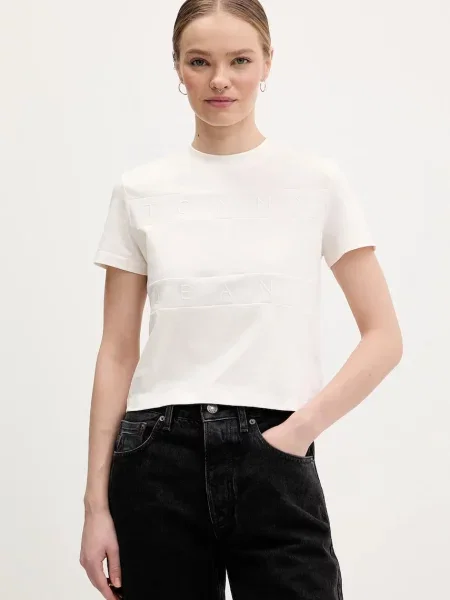 Tommy Jeans tričko béžové
