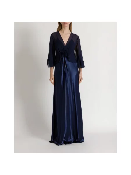 Długa sukienka maxi Alberta Ferretti niebieska