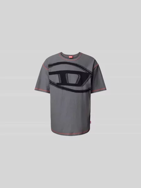 T-shirt z detalem z logo Diesel