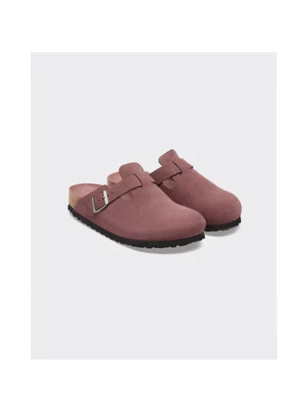 Klapki Birkenstock skórzane czerwone