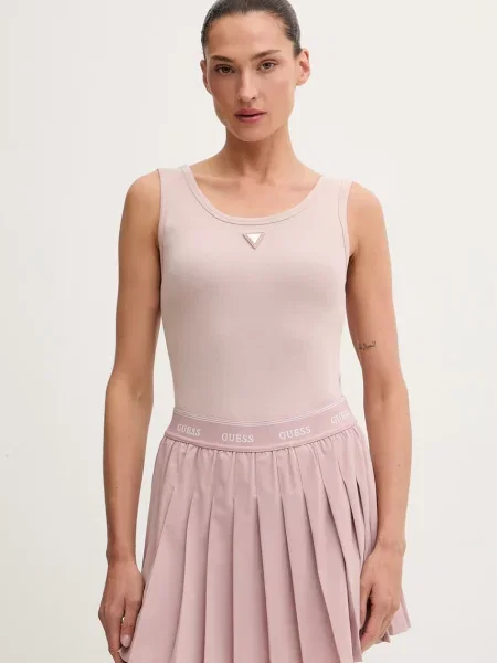Guess top z bombažem OLYMPE roza