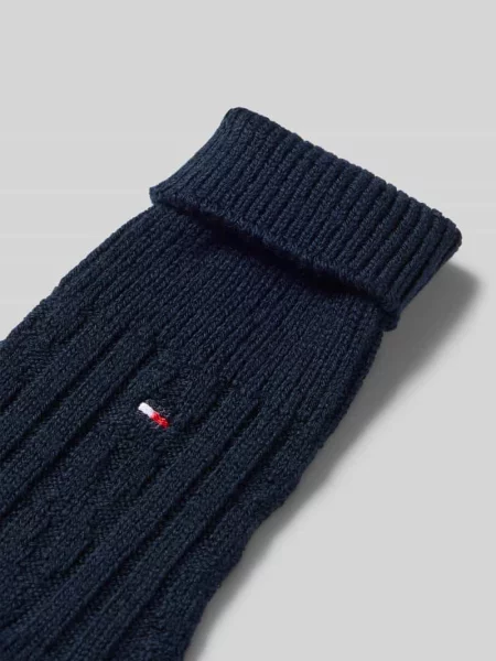 Skarpety z detal z logo Tommy Hilfiger granatowe