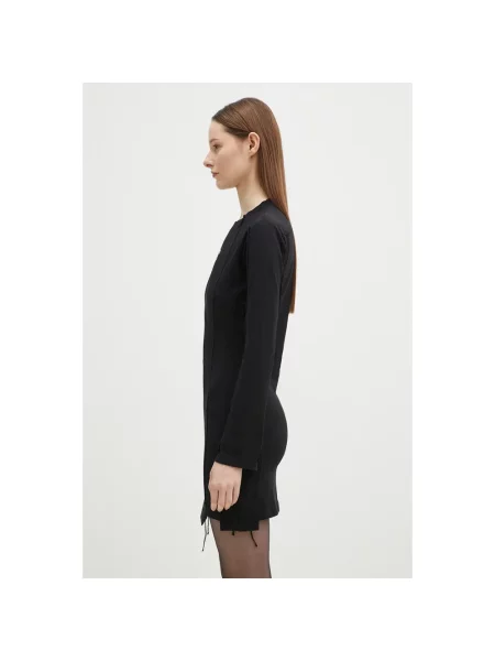 VETEMENTS sukienka Oval Logo Cut-Up mini dopasowana czarny