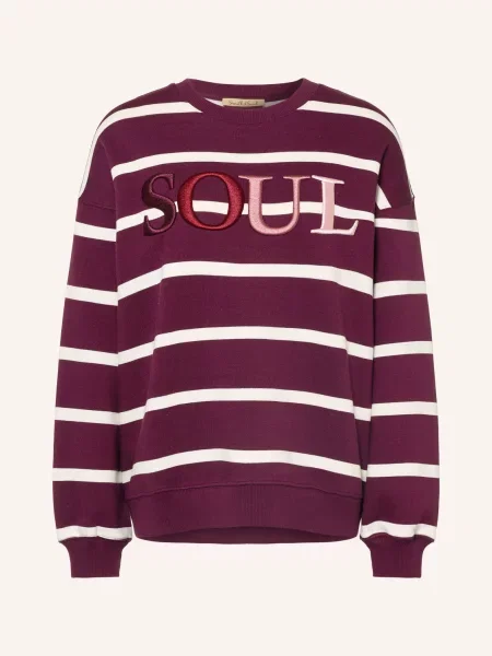 Smith & Soul Bluza Oversize lila biała