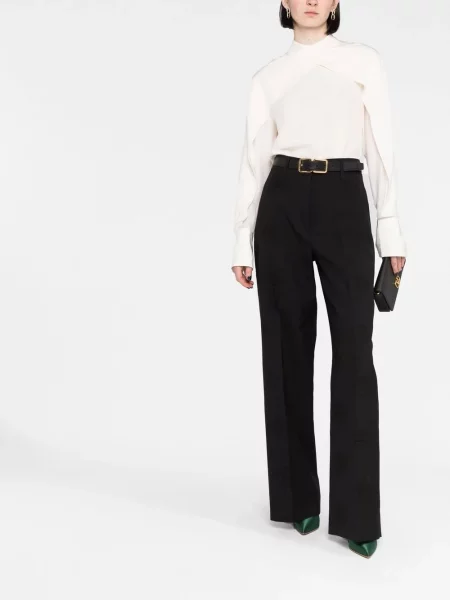 Plačiakojis kelnės Burberry juoda